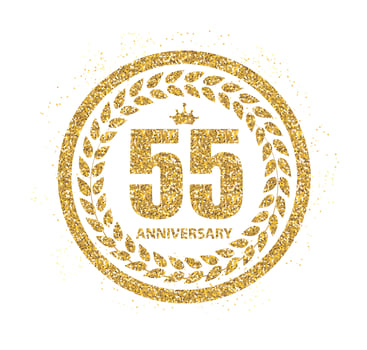 Template Logo 55 Years Anniversary Vector Illustration