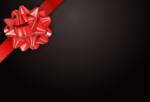 Gift Card with Bow and Ribbon Vector Illustration