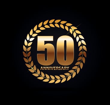 Template Logo 50 Years Anniversary Vector Illustration