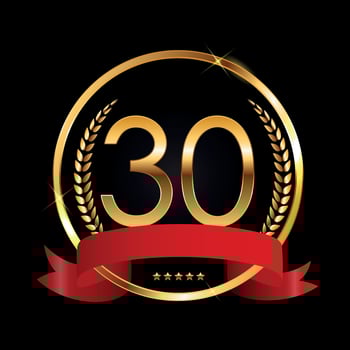 Template Logo 30 Years Anniversary Vector Illustration