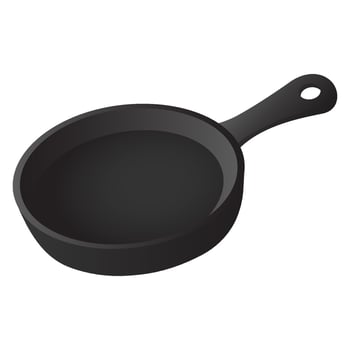 iron round pan vector