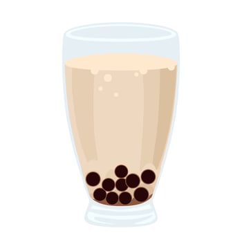 Taiwan famous drink bubble tea pearl milk tea vector