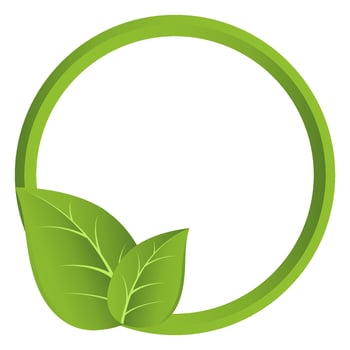 green leaf round frame vector