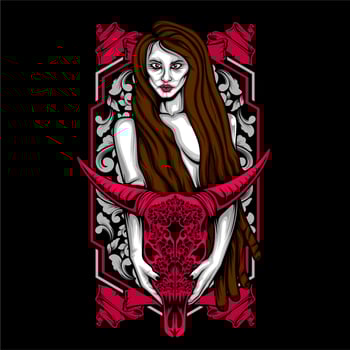 female necromancer with skull vector