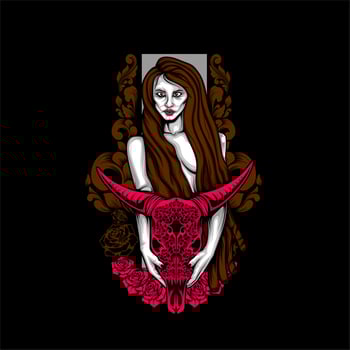 female necromancer with skull vector