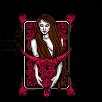 female necromancer with skull vector