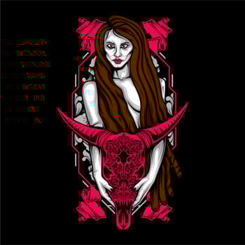 female necromancer with skull vector