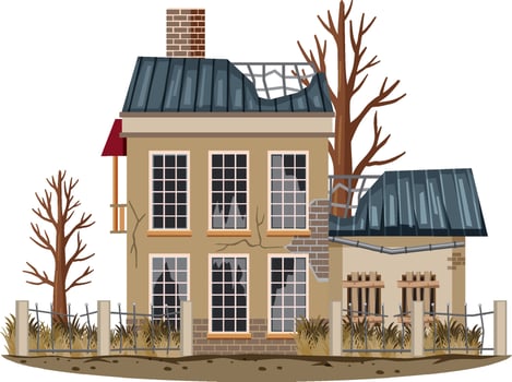 Abandoned house on white background vector