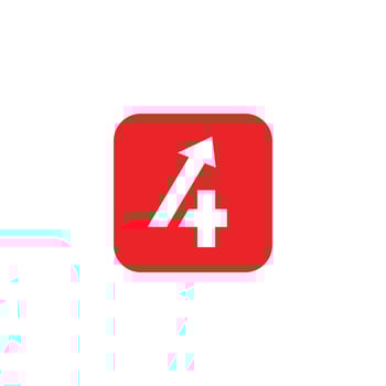 Logo design combination of the number 4 and a symbol of growth vector
