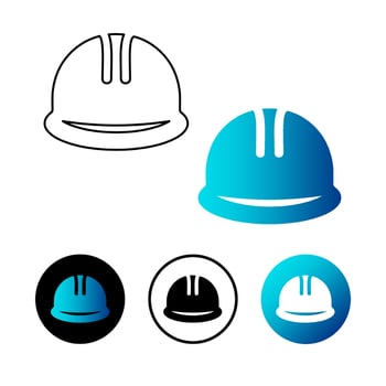 Abstract Engineer Hard Hat Icon Illustration vector