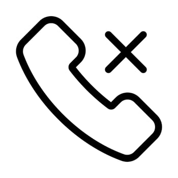 Call Missed Line Icon vector