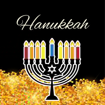 Happy Hanukkah, Jewish Holiday Background. Vector Illustration. Hanukkah is the name of the Jewish holiday