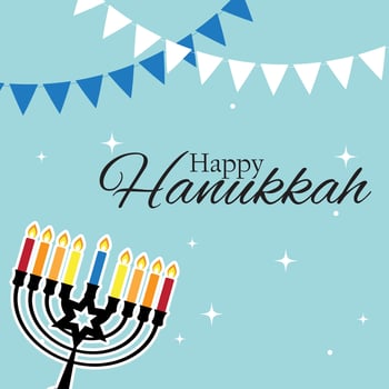 Happy Hanukkah, Jewish Holiday Background. Vector Illustration. Hanukkah is the name of the Jewish holiday