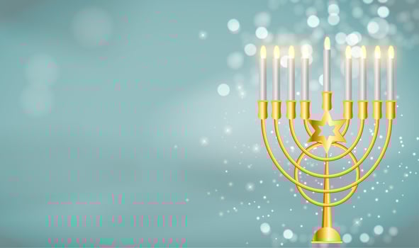 Happy Hanukkah, Jewish Holiday Background. Vector Illustration. Hanukkah is the name of the Jewish holiday
