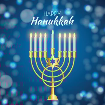 Happy Hanukkah, Jewish Holiday Background. Vector Illustration. Hanukkah is the name of the Jewish holiday.