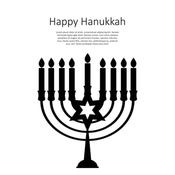 Happy Hanukkah, Jewish Holiday Background. Vector Illustration. Hanukkah is the name of the Jewish holiday.