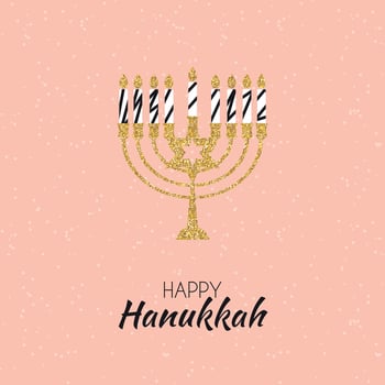 Happy Hanukkah, Jewish Holiday Background. Vector Illustration. Hanukkah is the name of the Jewish holiday.