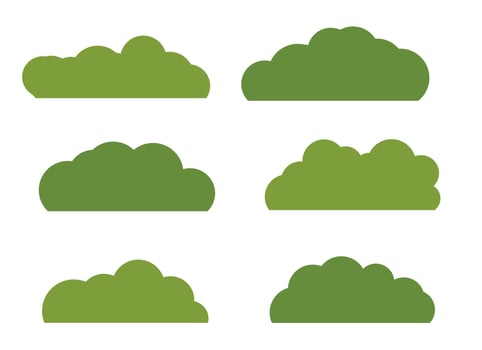 Green Bush Landscape Flat Icon Isolated on White Background. Vector Illustration