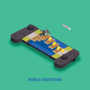 Mobile Gaming Adventure Composition vector