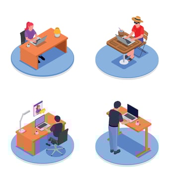 Distance Work Design Concept vector