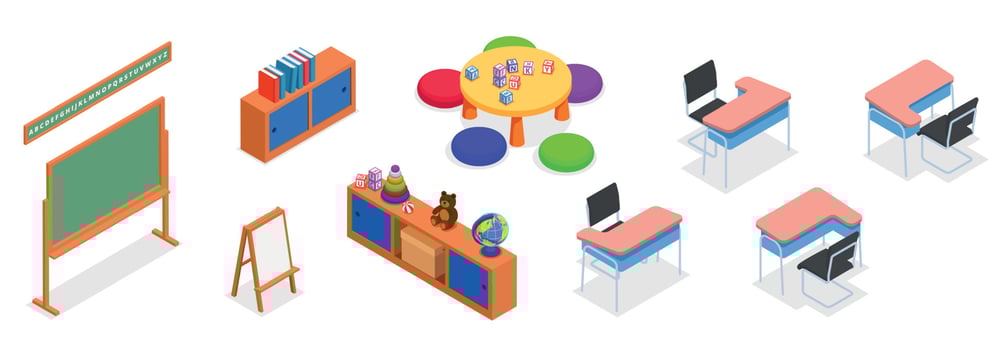 School Furniture Set vector