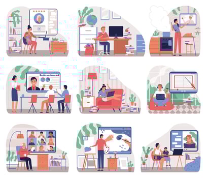 Online Edication Set vector