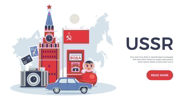 Soviet Union Horizontal Banner vector