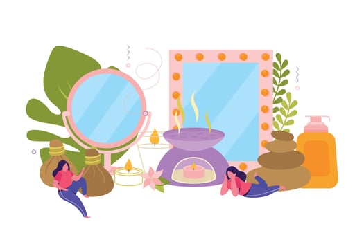 Aromatherapy Flat Concept vector