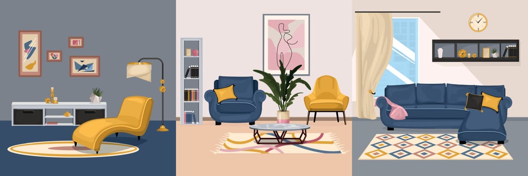 Room Furniture Design Concept vector