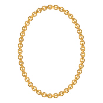 Gold Chain Jewelry on White Background. Vector Illustration