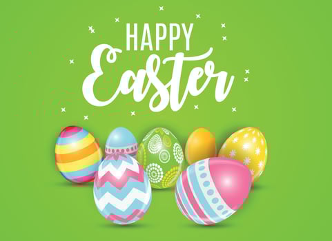 Happy Easter Cute Background with Eggs. Vector Illustration
