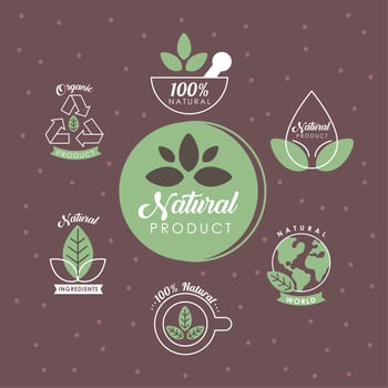 seven natural labels vector