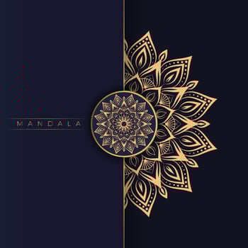 gold and blue color luxury ornamental mandala background design for print, poster, cover, brochure, flyer vector