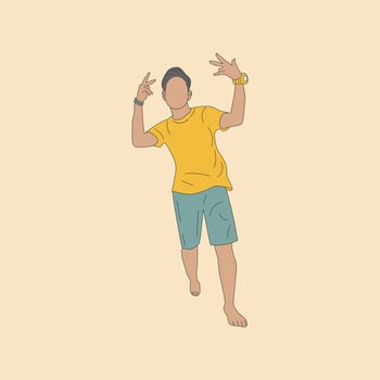 vector illustration of a male model posing ready to be photographed. flat illustration