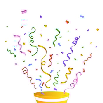 Confetti vector illustration for festival background. Party elements explosion of colorful confetti. Colorful confetti isolated on white background. Carnival elements. Birthday party celebration.
