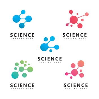 Molecule logo icon template for  science brand identity. vector