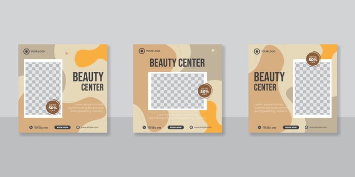 Creative concept social media template for beauty salon vector