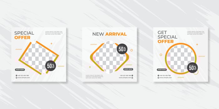 Editable Post Template Social Media Banners for Digital Marketing. Promotion Brand Fashion. Stories. Streaming. vector
