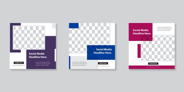 minimalist social media banner template design vector