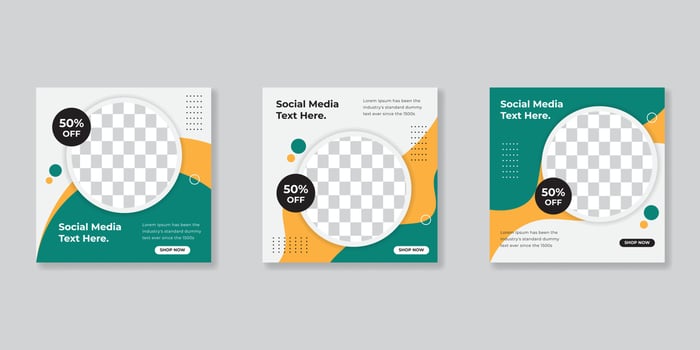 Modern promotion square web banner for social media mobile apps. Elegant sale and discount promo backgrounds for digital marketing vector