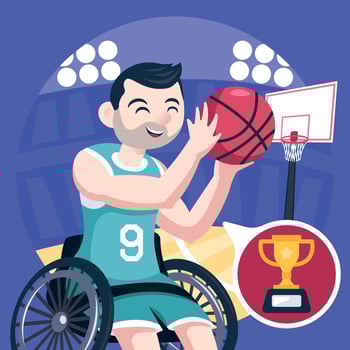 Character Focused Disabled Athlete vector