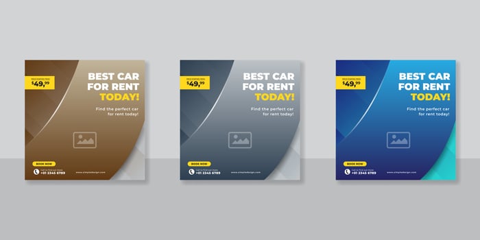 Rent a car banner vector