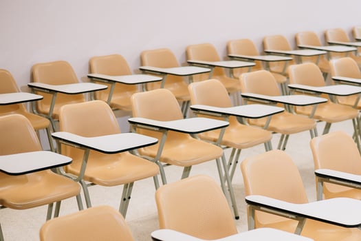 Empty seat lecture study room photo