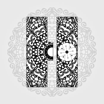 Letter with Mandala flower. decorative ornament in ethnic oriental style. coloring book page. vector
