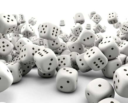 Falling gaming dice photo