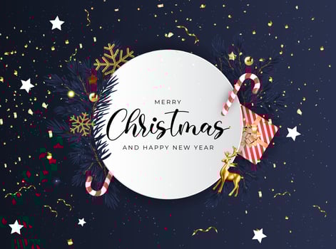 Christmas Holiday Party Background. Happy New Year and Merry Christmas Poster Template. Vector Illustration
