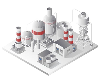 Bio gas industrial plant pipeline vector