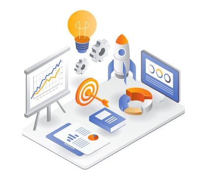 New investment business development report graph vector