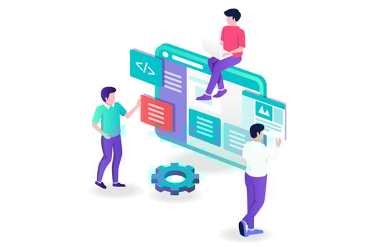 Blog and web designer and seo optimization vector