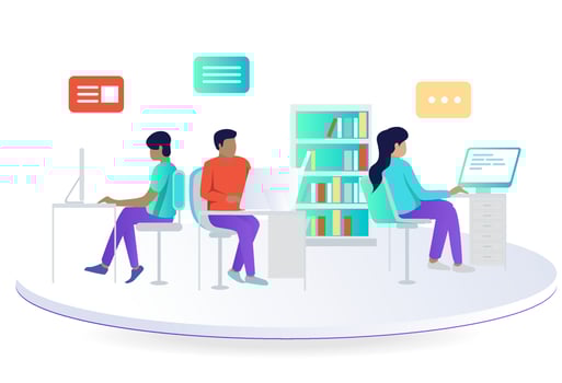 Work in the office with a team vector